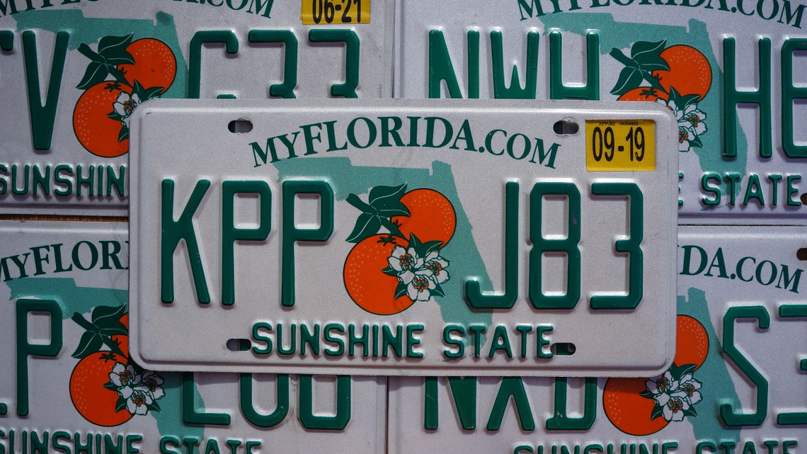 One or More FLORIDA ORANGE License Plate Sunshine State Etsy