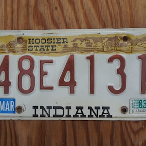 1983 Indiana Graphic License Plate Hooster State