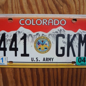 2004 Colorado US ARMY Red License Plate