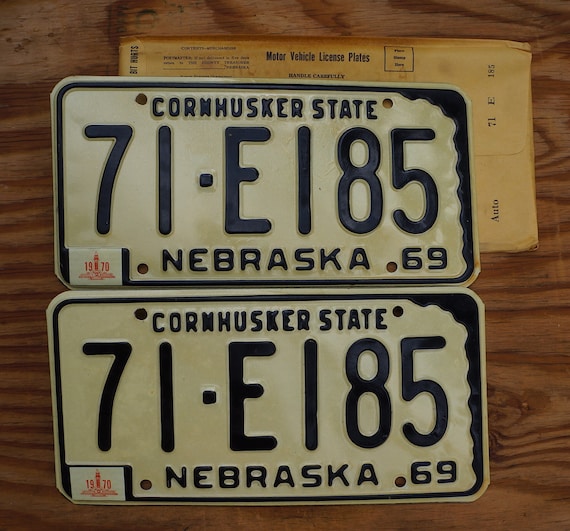 Mint 1969 1970 Nebraska License Plate PAIR / SET the Beef Etsy