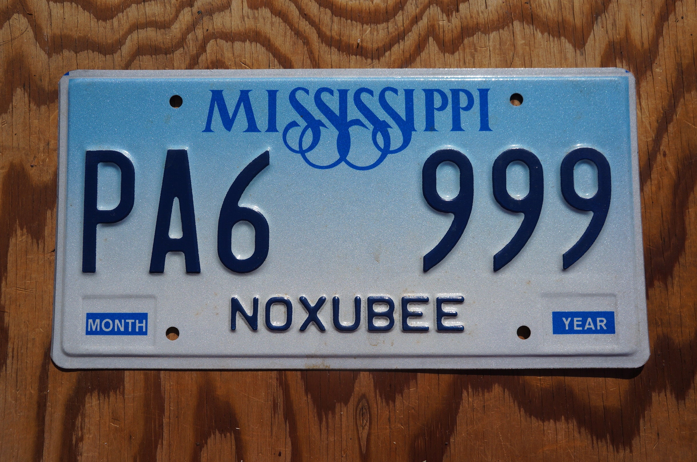 Mississippi Blue Vintage License Plate - PA6 999 - Etsy