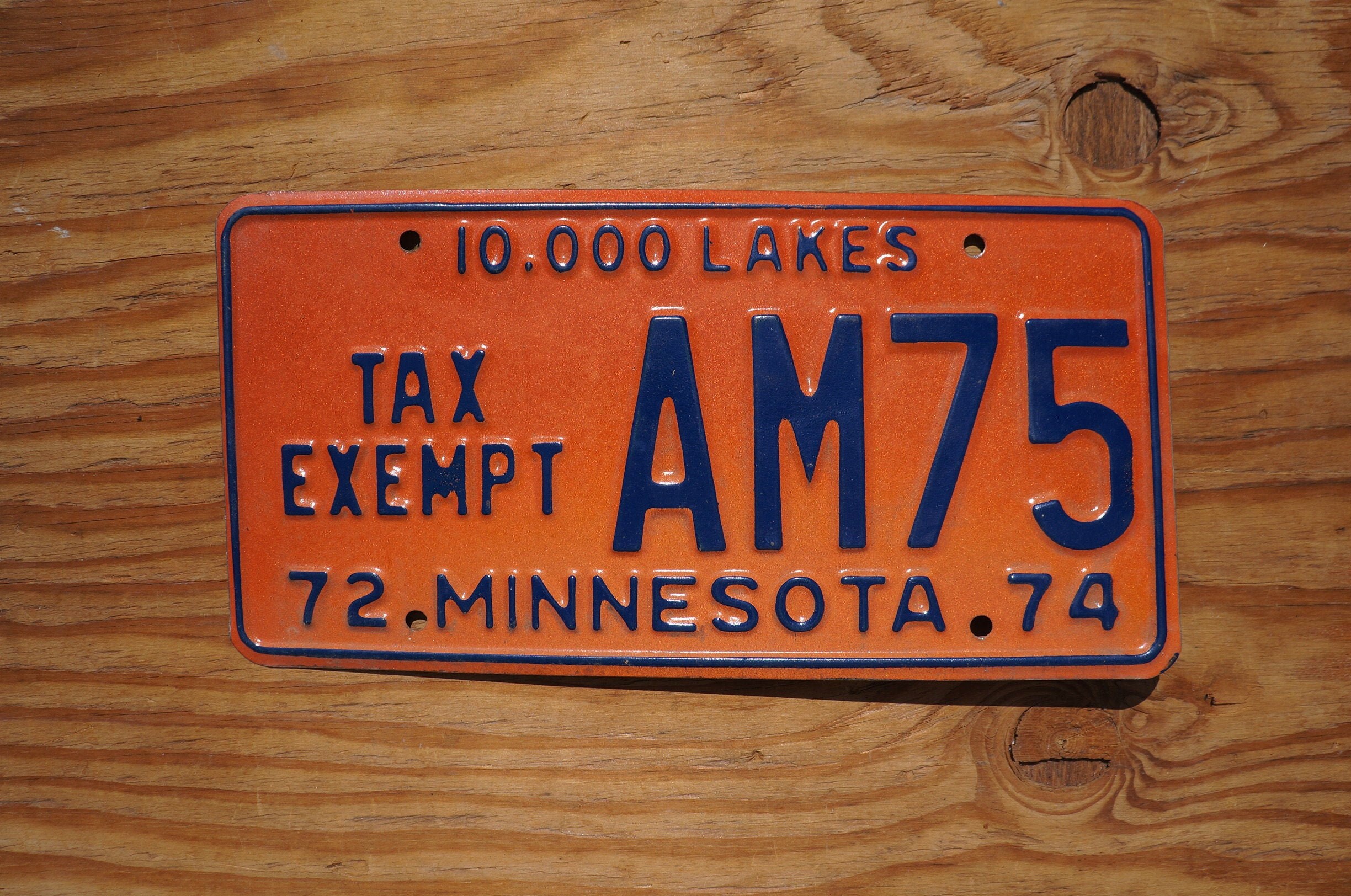 1972 1974 Minnesota TAX EXEMPT License Plate AM75 Etsy UK