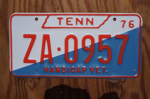 1976 Tennessee HANDICAP VET Vintage License Plate - Etsy