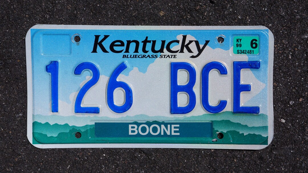 1999 Kentucky Bluegrass State License Plate Boone County Etsy