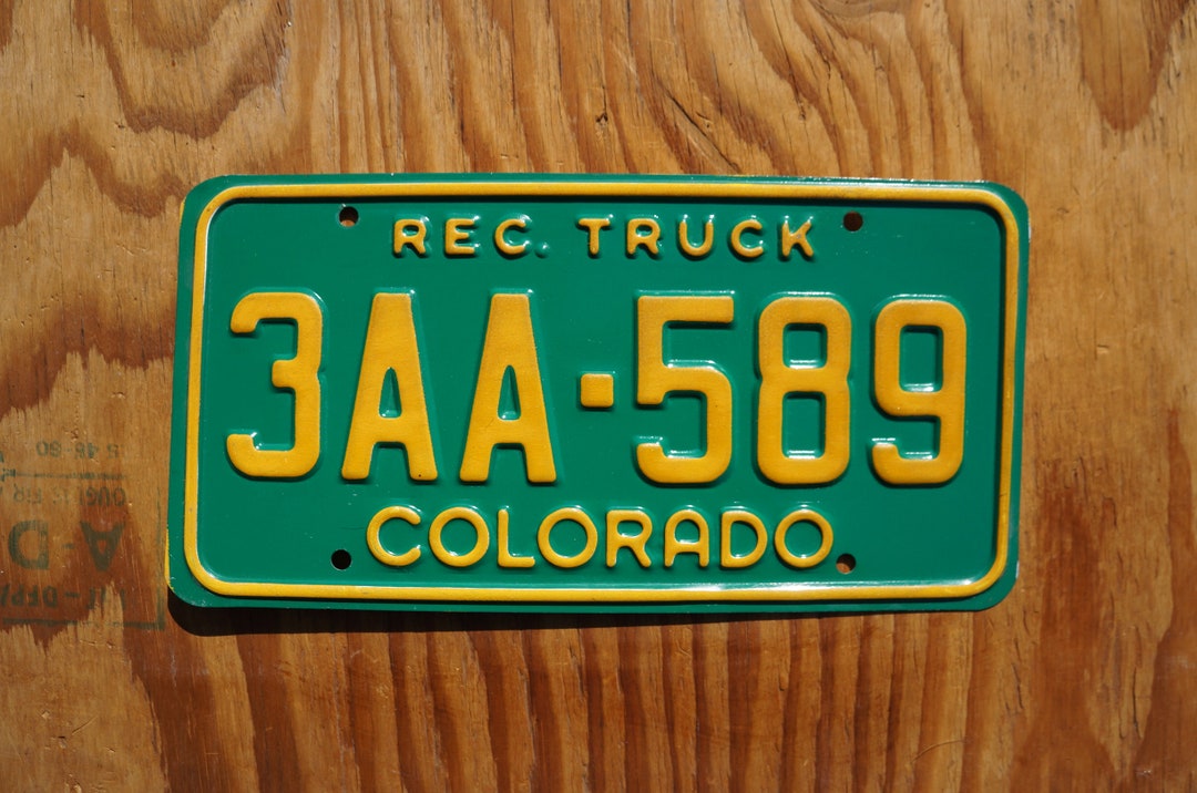 Colorado RECREATIONAL Truck License Plate # 3AA - 589 - Etsy
