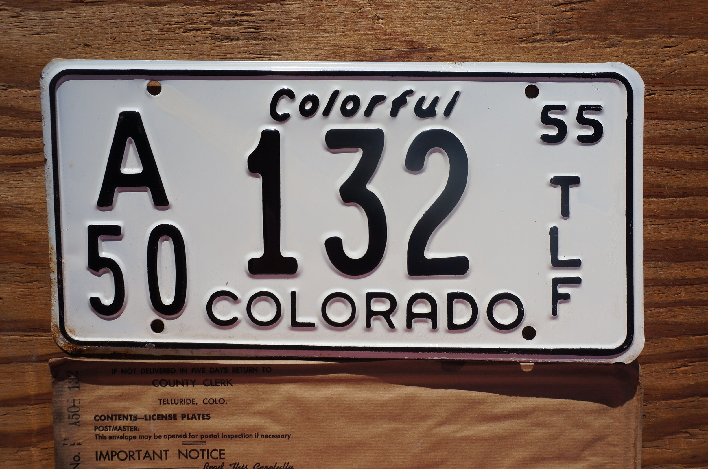 1955 Telluride Colorado License Plate #132 - Etsy