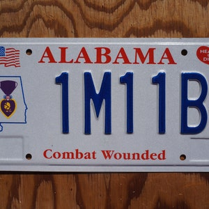 Alabama PURPLE HEART Combat Wounded License Plate