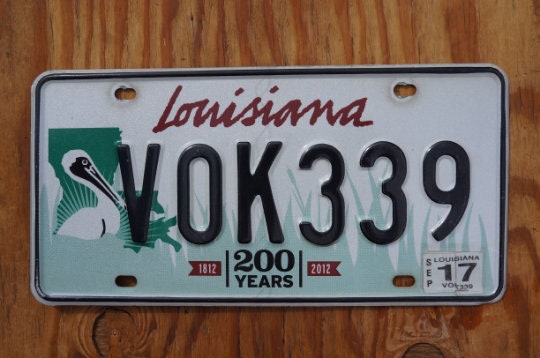 Louisiana Necklace with Mini License Plate Tag, 1968-1969, #8G065 – Duct  Tape and Denim