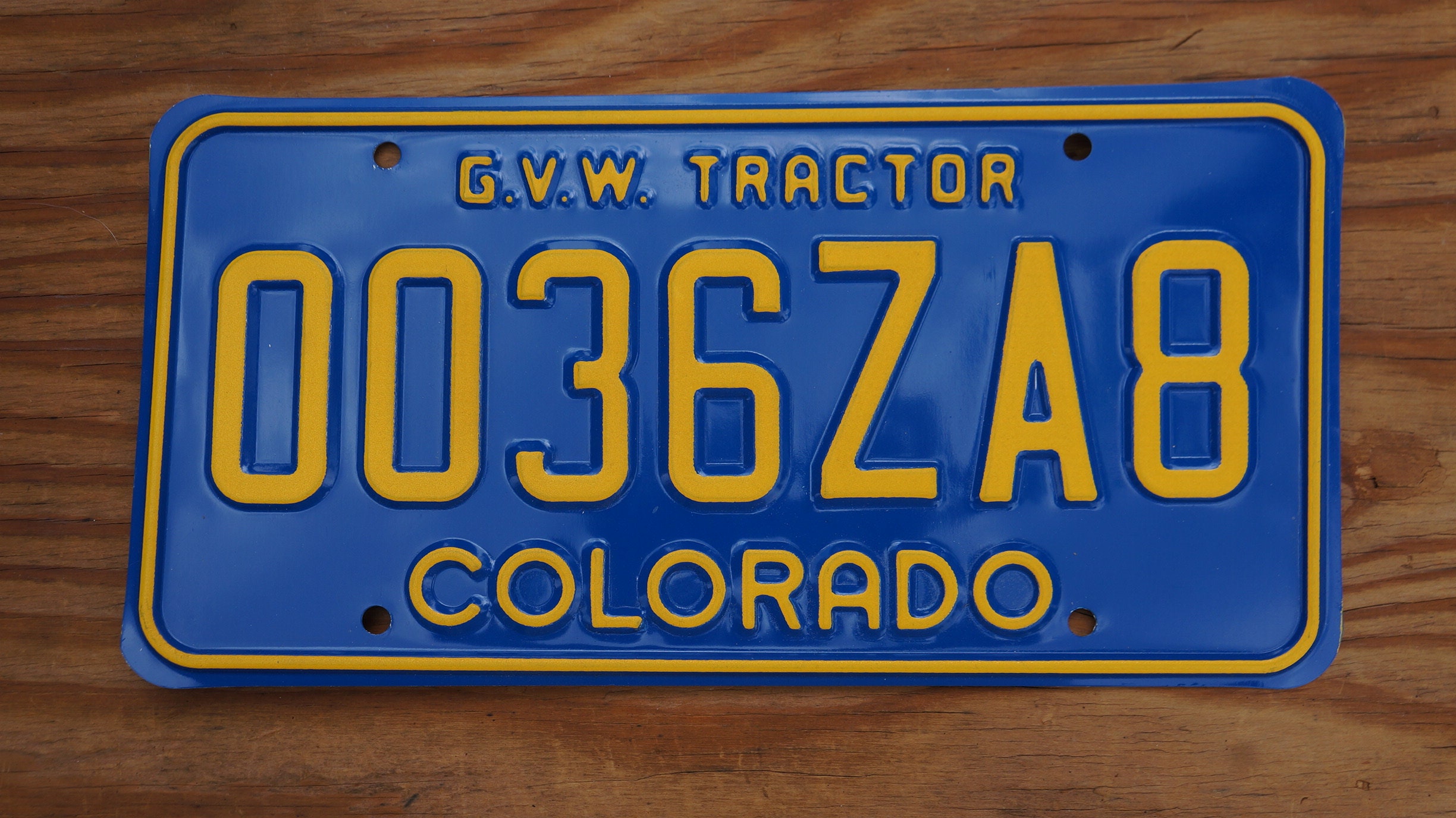 Plaque D'Immatriculation Agricole Colorado 1959 - Numéro Bas - Peinture D'Origine - Occasion