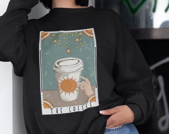 Tarot Card Shirt Coffee Sweatshirt Tarot Clothing Caffeine Shirt Witchy Sweatshirt Tarot Tshirt Celestial Shirt Gifts For Her Coffee Gifts