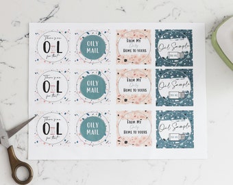 INSTANT DOWNLOAD-Oil Mail Stickers, Oily Mail Stickers, Happy Mail Stickers,Packaging Stickers,Young Living,Doterra,Essential Oil Happy Mail