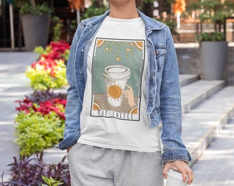 Coffee Shirt The Coffee Tarot Card Shirt Coffee Cup Witchy Tarot Card Tee Tarot Coffee, Tarot Card Mystical Tarot