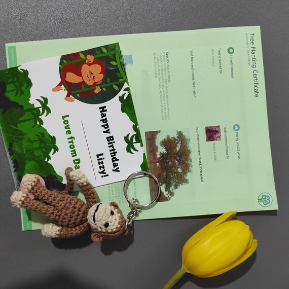 Monkey Car Accessories, Mirror Hanging, Monkey Charm, Crochet Car