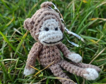 Monkey crochet, Cute crochet monkey, Gift ideas, Gift for him, Gift for her, Little monkey keychain, Monkey keychain