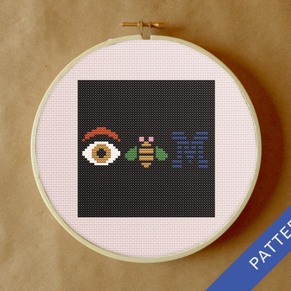 Paul Rand IBM Poster Cross Stitch Pattern