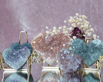 Druzy Amethyst Herz Kristalle Edelsteine Heilsteine Dekoration Esoterik Spirituelles Geschenk