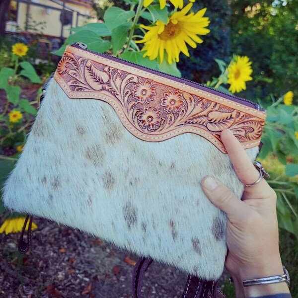 Geprägte Echtleder Umhängetasche Schultertasche Boho Bohemian Vintage Hippie