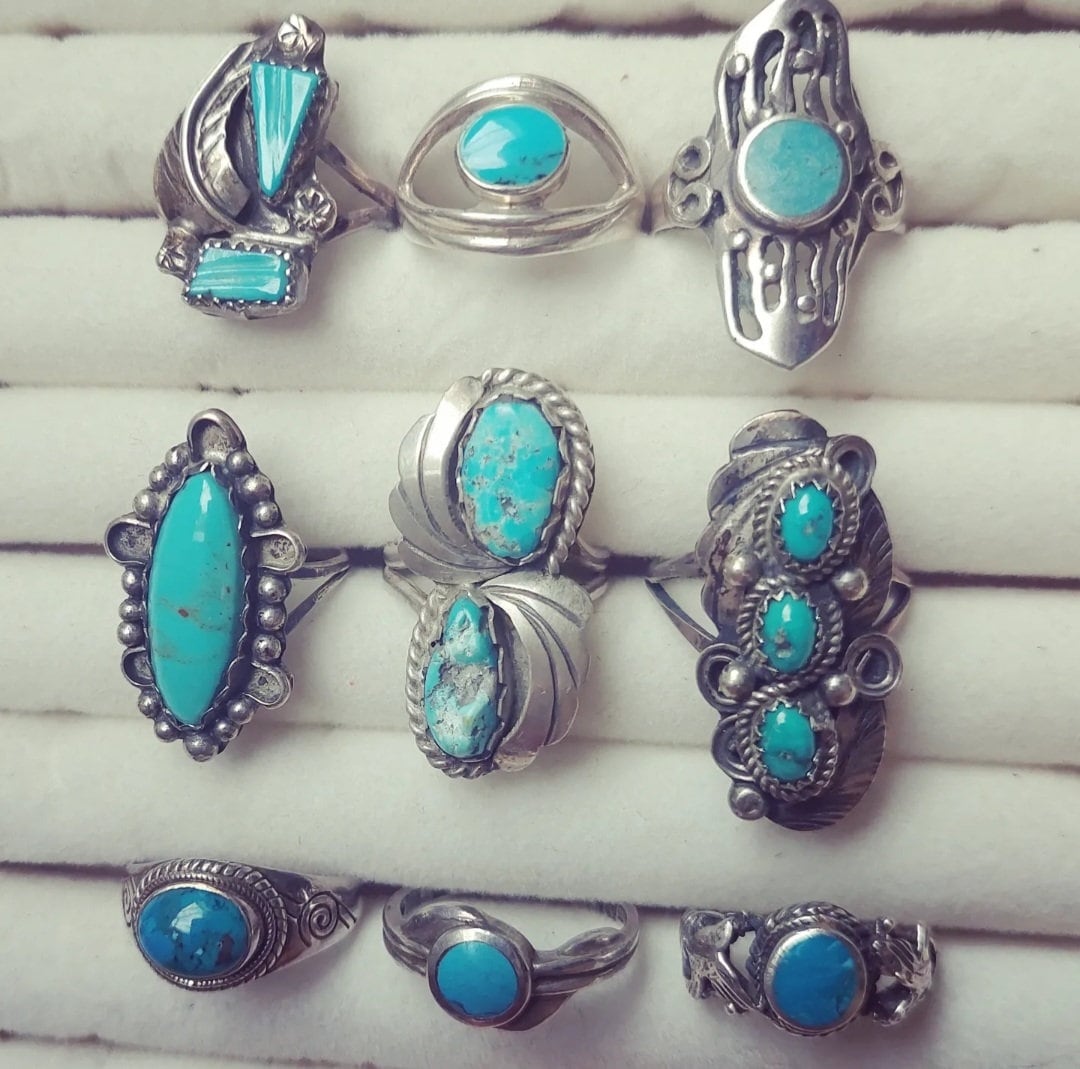 Navajo Ring Native American Turquoise Sterling Silver
