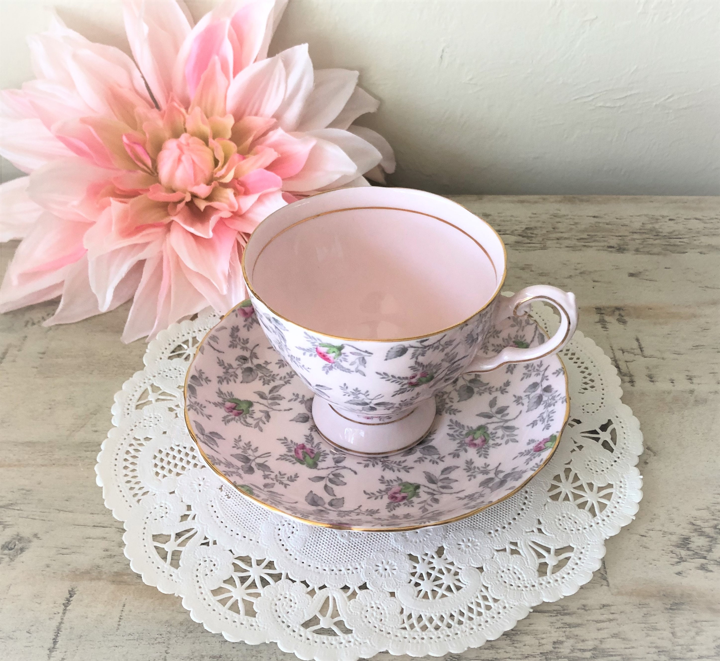Royal Tuscan Fine English Bone China Pink Rosebud Chintz Tea Etsy