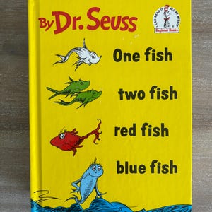 Dr. Seuss, One Fish, Two Fish, Red Fish, Blue Fish, Beginner Books, Random House Hardcover, 1985