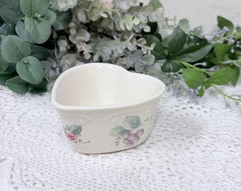 Vintage Pfaltzgraff Grapevine Heart Custard Cup, Circa 1990s