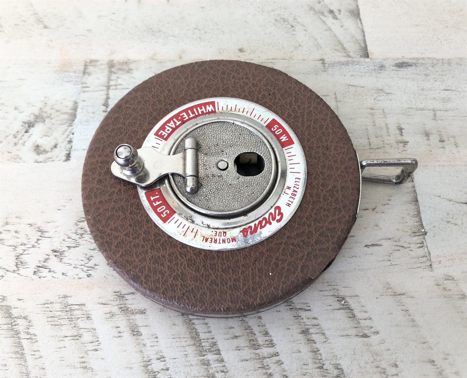 Vintage Evans Whitetape 50 Ft. Retractable Measuring Tape Etsy
