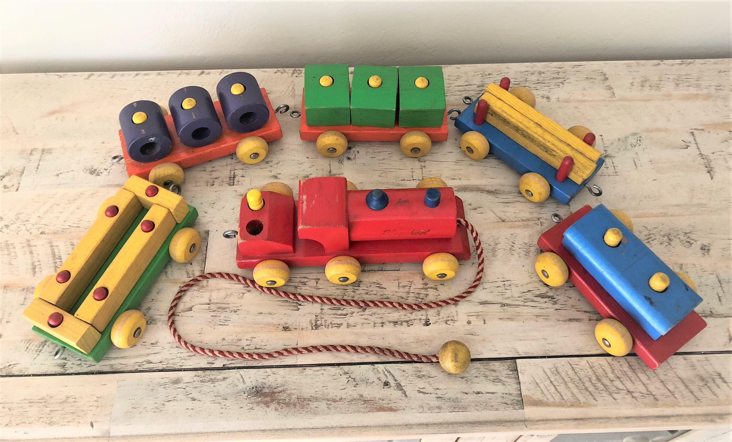Vintage Playskool Wooden Take-Apart Train Set 418 Pull Toy | Etsy