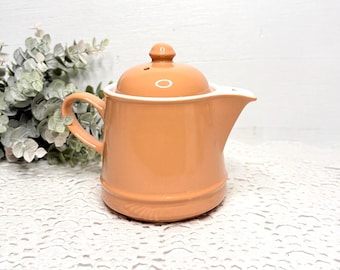 Hall Coral Peach Beverage Pot / Teapot No. 3385, 1930s-1950s