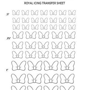 Mouse Bow Royal Icing Transfer Sheet