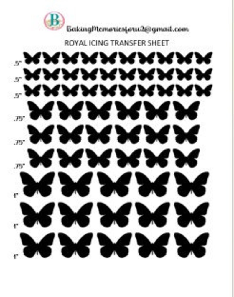 Butterfly Royal Icing Transfer Sheet Etsy