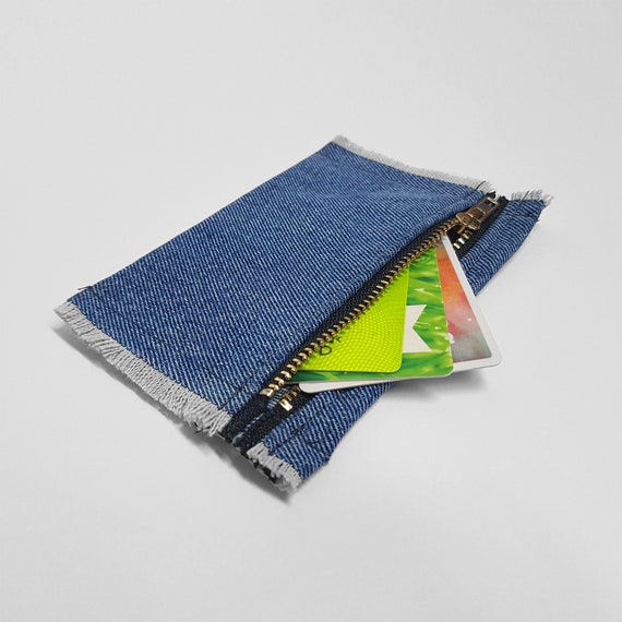Denim wallet made of recycled material jeans wallet handmade Etsy