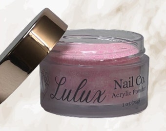 Fairy Dust Fine Glitter Pink Acrylic Powder for Nails | Pink Dip Powder | LuluxNailCo