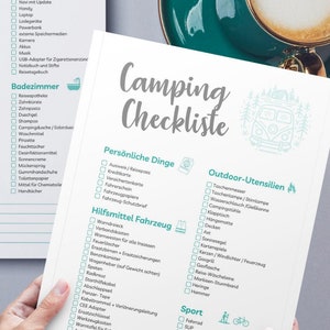 Checklist for camping holidays with a motorhome or caravan: Digital PDF file for campers