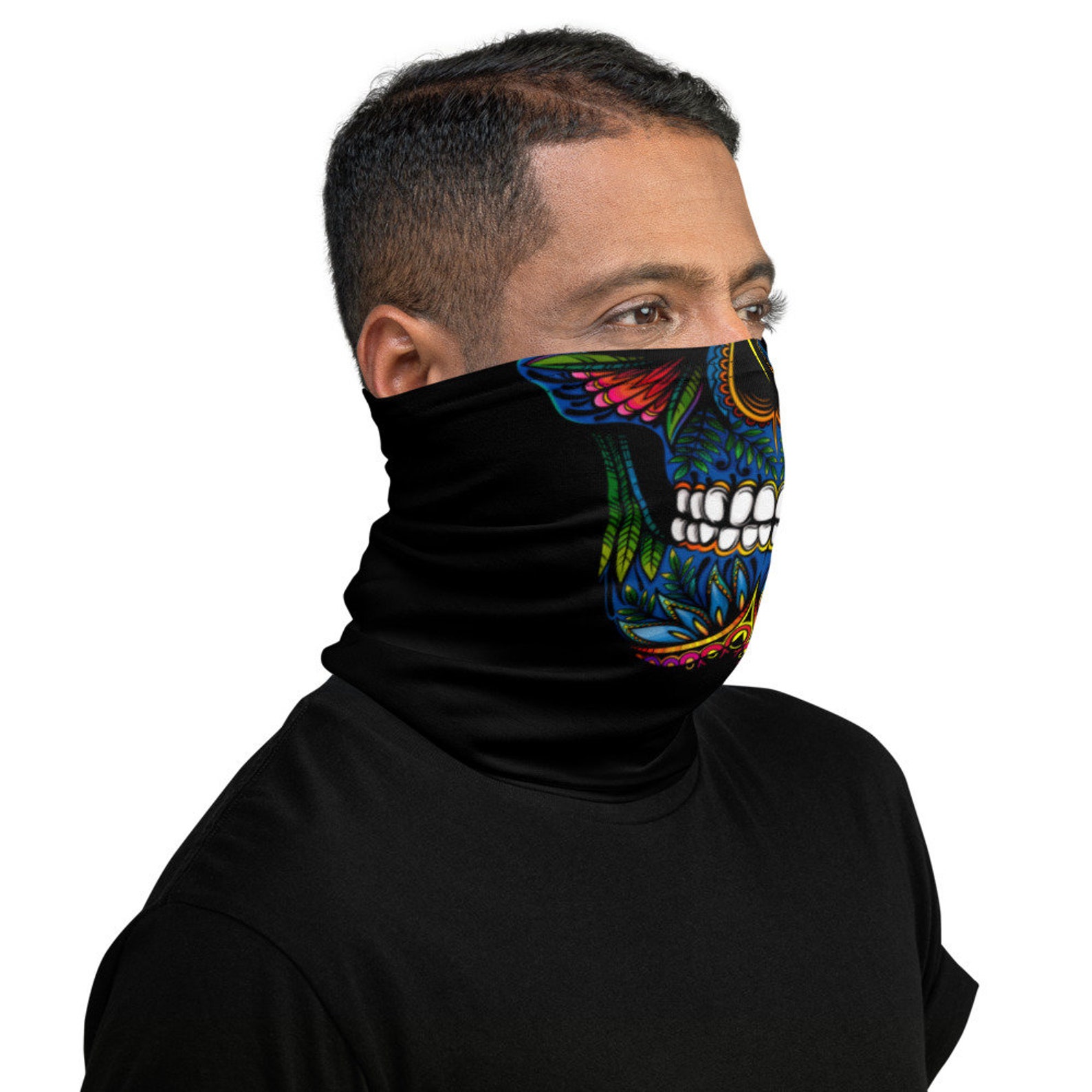 Skull Tropical Neck Gaiter Etsy
