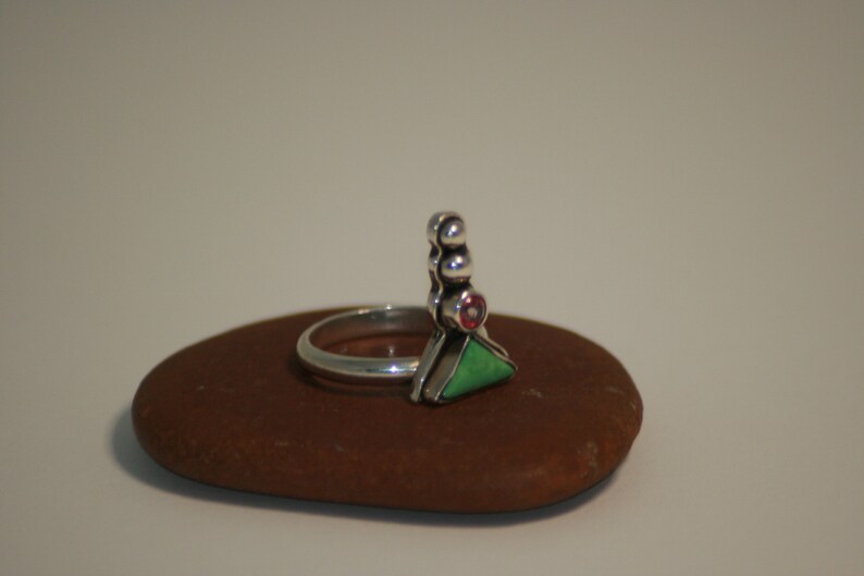 Handmade Sterling Silver Ring Turquoise Size 8 14