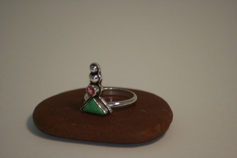 Handmade Sterling Silver Ring Turquoise Size 8 14