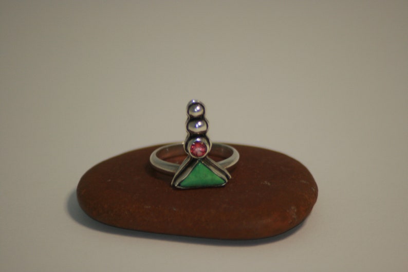Handmade Sterling Silver Ring Turquoise Size 8 14