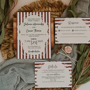 Burgundy Wedding Invitation Suite: Vintage Baroque Elegance (Digital Download)