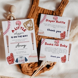 Baseball Baby Shower Invitation Bundle: Rookie of The Year (Editable Template)