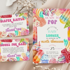 Popsicle Baby Shower Invitation Bundle: Summer Theme (Digital Download)