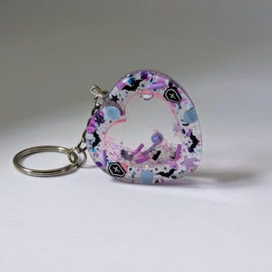 Purple and Blue Spooky shaker keychain