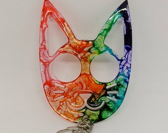 Porte-clés arc-en-ciel tie-dye