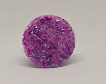 Poignée de téléphone scintillante violette et blanche