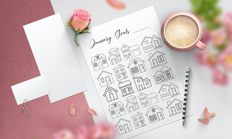 a fun Homes Sold Tracker visual way for busy real estate agents to track their closings through 2021 instant digital download