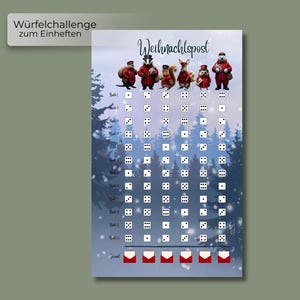 Weihnachtspost / Würfelspiel / Sparspiel / Zufallsspiel / laminiertes Sparspiel