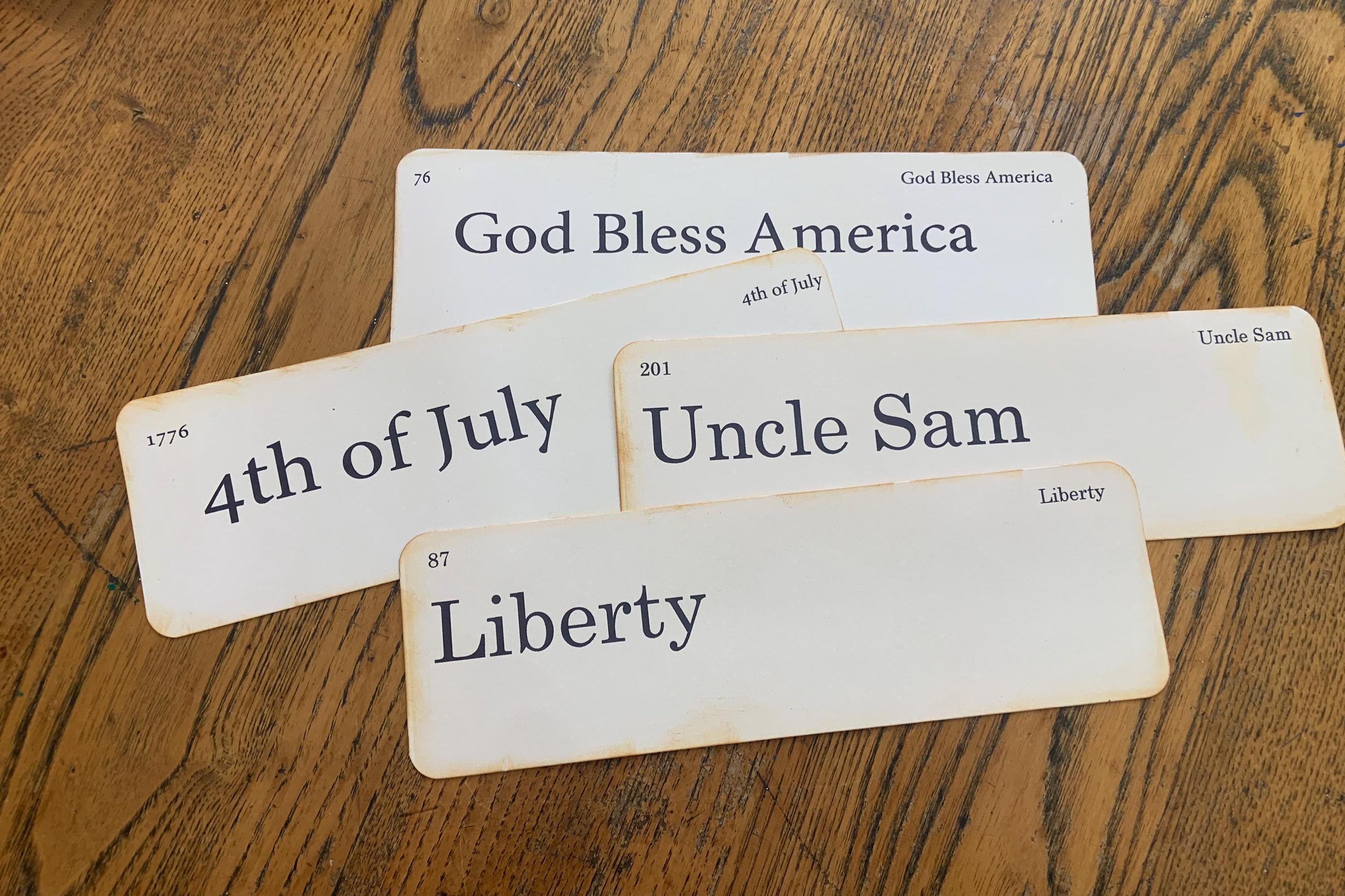 Vintage Style Handmade Flash Cards, Patriotic Decor, Set of 4 - Etsy
