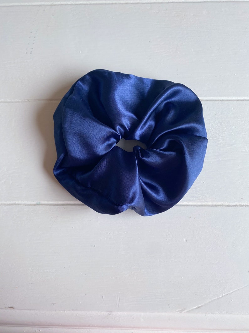 Handmade Sapphire Blue Oversized Satin Hair Scrunchie Shipped from the UK Gifts for her Small business Satin Scrunchie