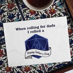 Ich habe eine 20 HERUNTERLADBARE Vatertagskarte | Nerdige Geschenk, Dungeons and Dragons, D20 Grußkarte, lustige Karte für Papa