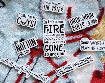 Survivor Show Jeff Probst Quotes Sticker Pack | 8 Stickers Available