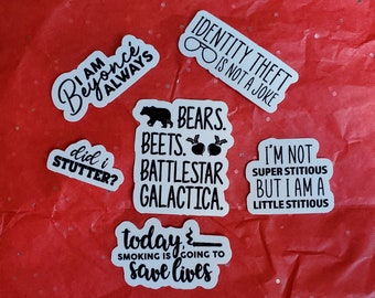 The Office Quotes Sticker Pack | The Office Sticker Pack, TV Show Stickers, The Office Gift